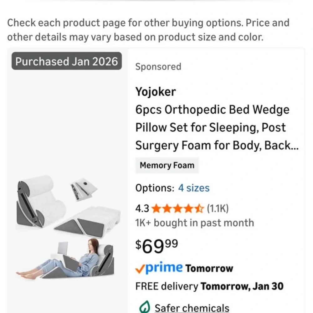 White & Gray Adjustable Wedge Pillow Set - Picture 4 of 5